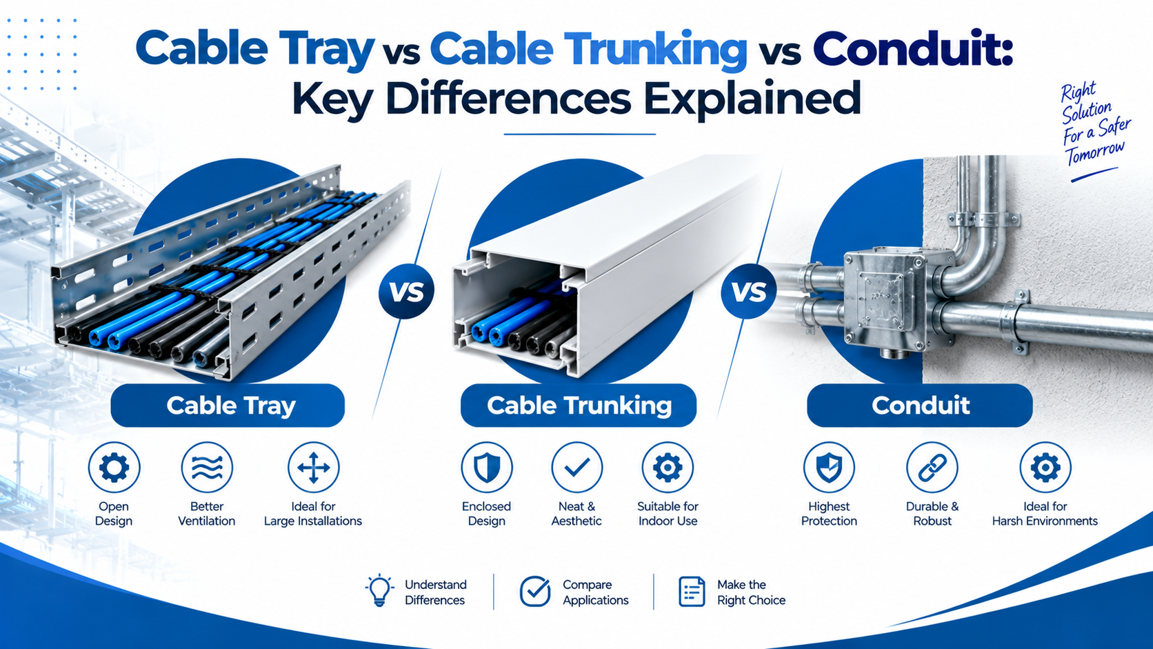 Cable Tray vs Cable Trunking vs Conduit: Key Differences Explained